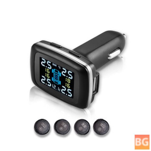 Wireless Tire Pressure Monitoring System (TPMS) with 4 Sensors and Waterproof Design