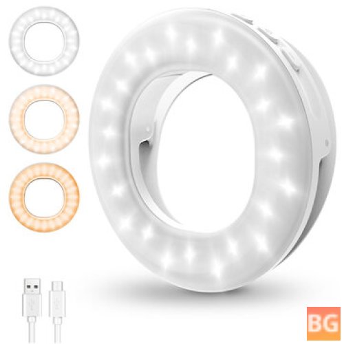 4 Light LED Selfie Ring with Brightness Adjustment for Mobile Phone