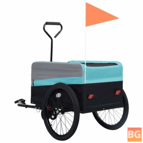 XXL 2-in-1 Bike Trailer Trolley - Blue Gray/Black