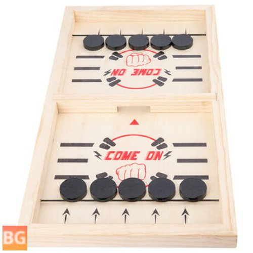 Wooden Touch Chess Board Game - Sling Puck Win Board Family Games Toy
