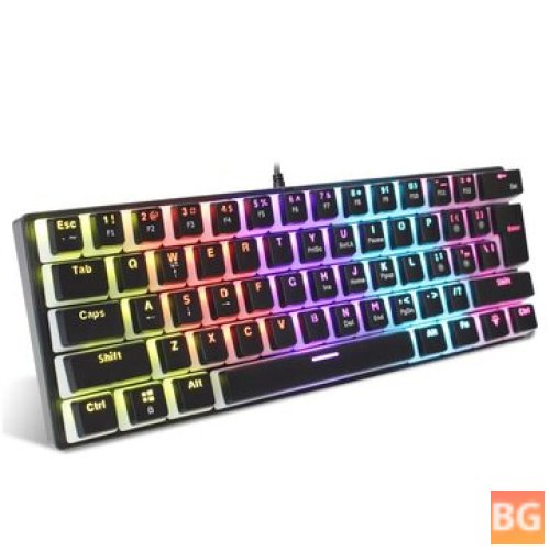L700 Gaming Keyboard with 61 Keys, Cyan Switches, Pudding Keycaps, and 12 Lighting Effects