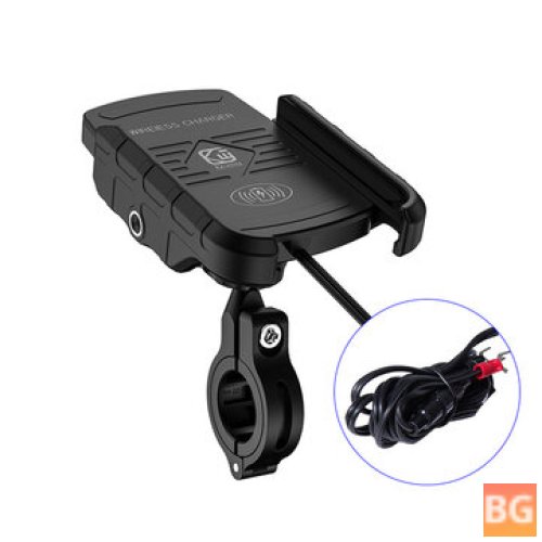 Motorcycle Holder with Wireless Charging - 15W Charge Electric Bicycle