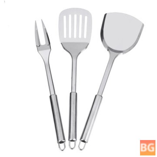 Stainless steel Kitchen spatula with meat Fork leakage - 3 pieces