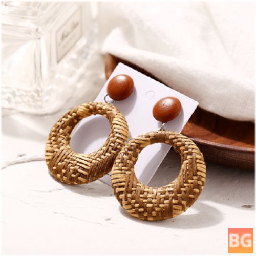 Women's Earrings with Braided Chain and Earrings