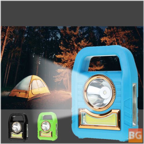 Solar LED Camping Light - COB Powered - Handheld Lamp for Hiking Outdoor Lighting