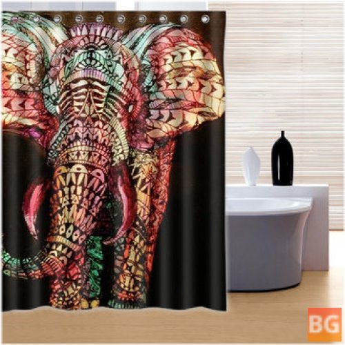 Shower Curtain with 12 Hooks - 180x180cm