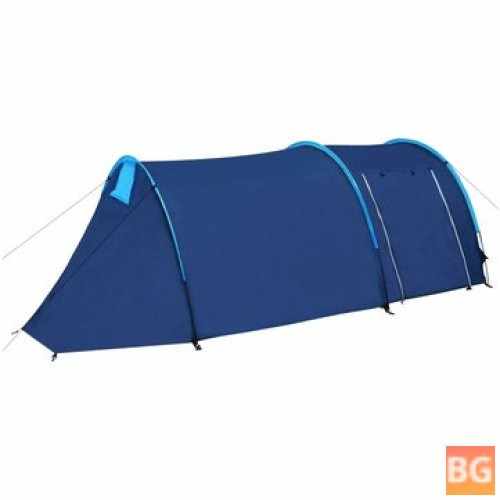 Waterproof Tunnel Tent for Camping and Hiking (2-4 Person) - Fibreglass Poles, Blue