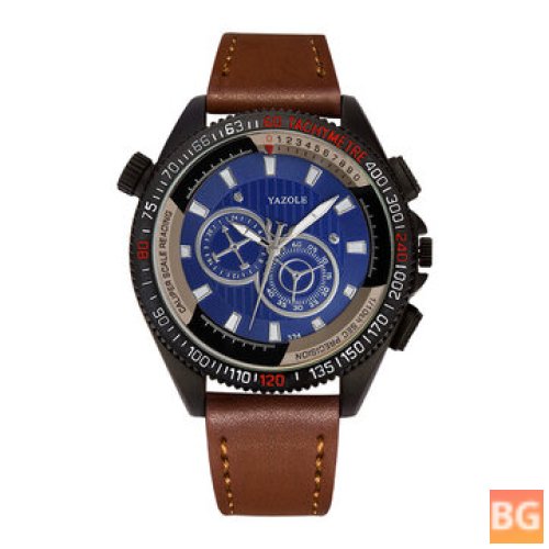Watch with 3D Dial and PU Leather Band