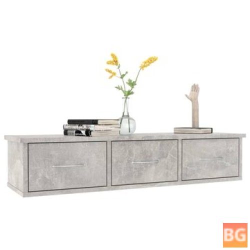 Wall Mounted Shelf with Gray Chipboard