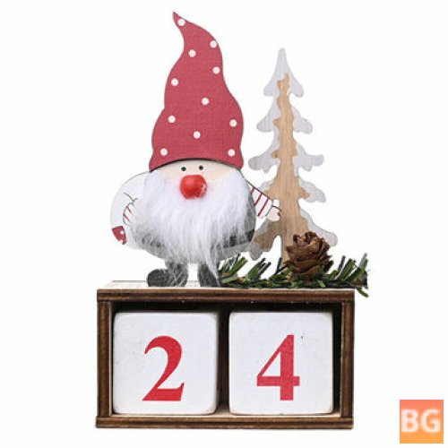 Pinecone Santa Claus Home Office Decor - Christmas Countdown Calendar