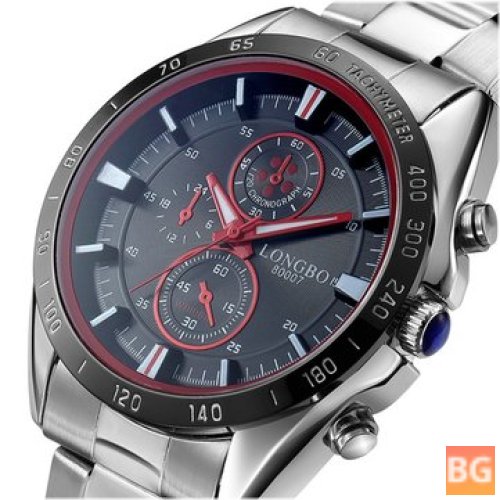 Business-Style Quartz Watch with Stainless Steel Case and Glass