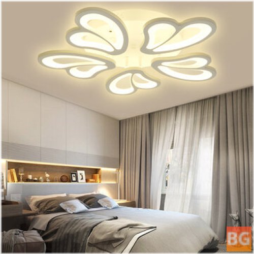 Modern 5-Head Ceiling Lamp with Remote Control for Living Room, Bedroom, and Study