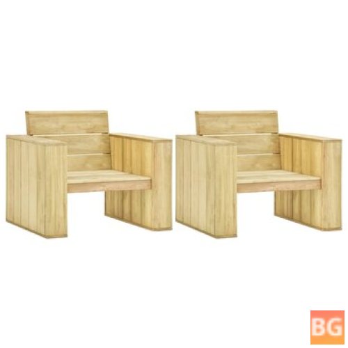 89x76x76 Garden Chairs with Impregnated Wood