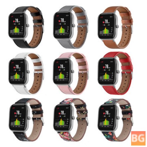 Genuine Leather Watch Band for Amazfit GTS/Bip/Bip Lite Smartwatch