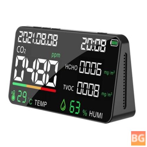 6-in-1 Air Quality Tester with LCD Display