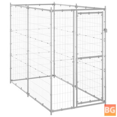 Galvanized Steel Outdoor Dog Kennel - 110x220x180cm