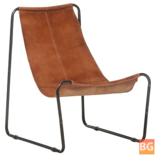 Chair in Brown Real Leather