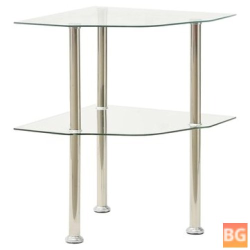 15"x15"x19.7" Crystal Clear Table with Transparent Glass
