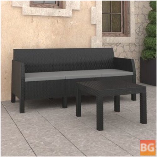 Garden Lounge Set with Cushions - PP Anthracite