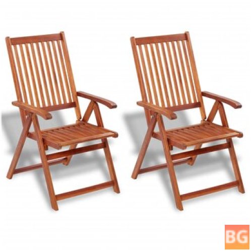2-Piece Garden Chairs with Solid Wood Wood Grain