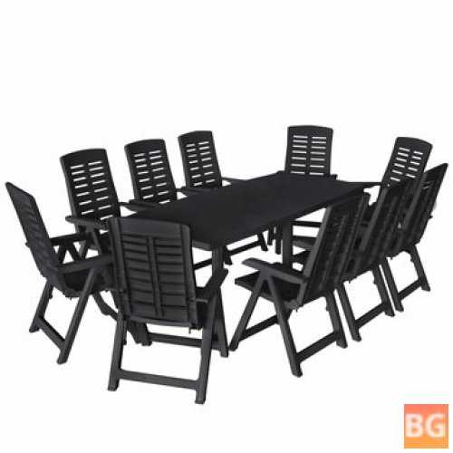11-Piece Anthracite Outdoor Dining Set