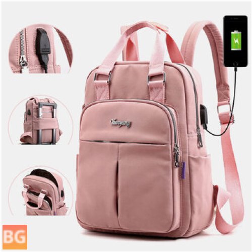 Waterproof Casual Backpack with USB Charging Port