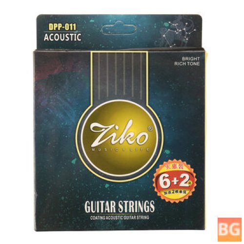 Ziko DPP 010 011 012 Acoustic Guitar Strings Coated Phosphor Bronze Rust Upgrade Strings