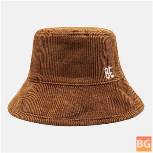 All-match Letter Embroidered Pattern Bucket Hat - Winter Warm Sunshade