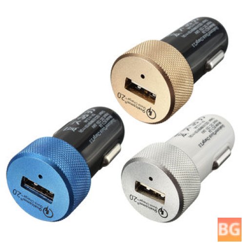 USB Car Charger - Gold/Blue/White