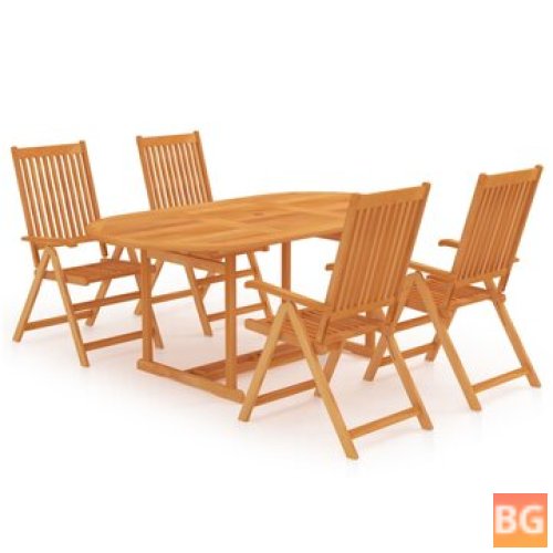 Set of 5 Teak Wood Garden Dining Tables