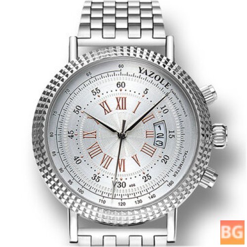 YAZOLE 406-422 Watch - Roman Numerals, Crystal Dial, Fashion Men, Quartz