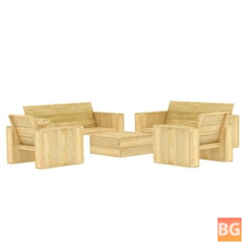 Lounge Set with Pins and Wood