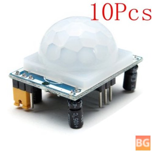 10-Piece Infrared Sensor Module with Lens (HC-SR501)