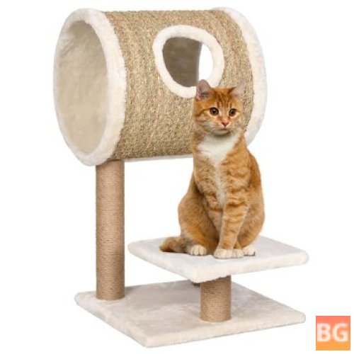 vidaXL 170977 Cat Tree with Tunnel and Scratching Post - 69 cm