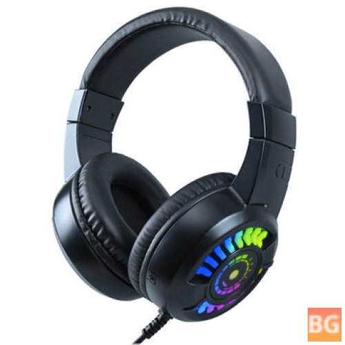 A7 E-sport Gaming Headset - 50mm Unit, 55mm Speaker Size, Cool Lighting, Built-in Microphone, 3.5mm+USB Plug