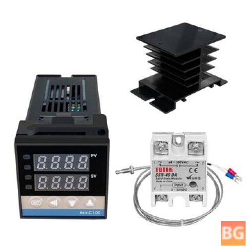 REX-C100 Digital Temperature Controller with SSR Output and K Thermocouple Probe