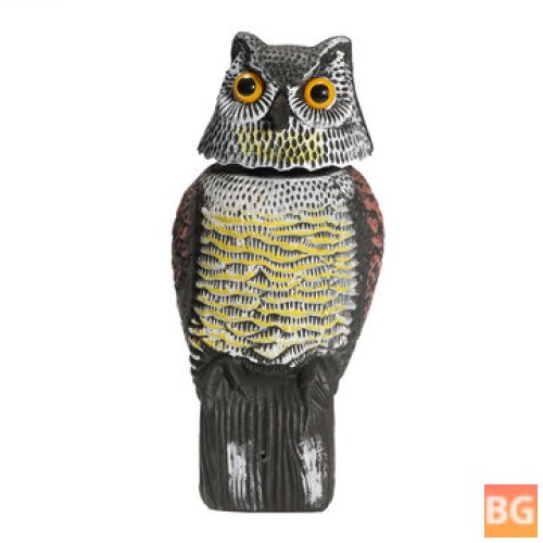 Artificial Owl with Rotating Head - Outdoor Hunting Decoy Garden Yard Landscape Ornament