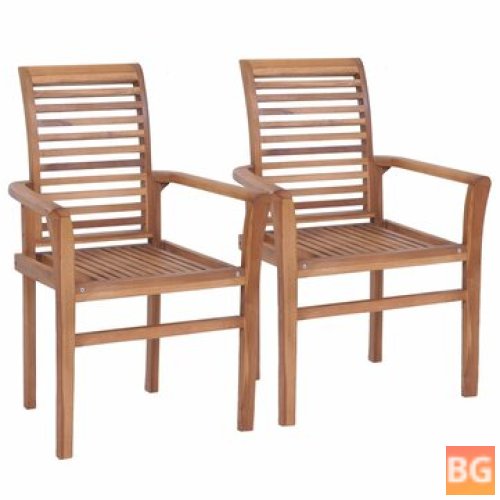 2-Piece Solid Teak Stacking Chair