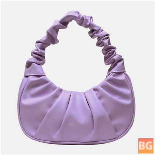 Women's PU Leather Shoulder Bag with a Solid Color Design