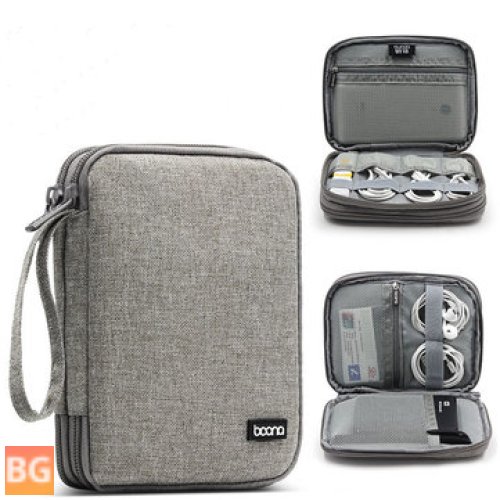 Boona 18*14CM Double-layer Portable Tablet Storage Bag with Charger