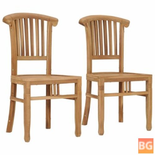 Teak Wood Garden Chairs (Set of 2)