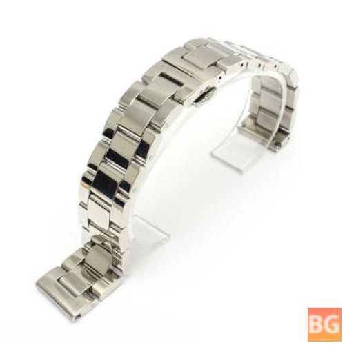 Stainless Steel Watch Band with Butterfly Buckle