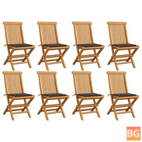 8-Piece Set of Garden Chairs with Cushions