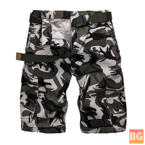 Mens Shorts with Cotton Multi-Pockets - Solid Breathable