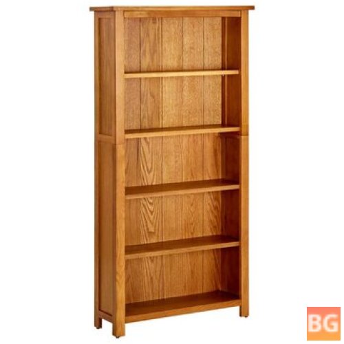 Oak Bookshelf with Five Shelf Tiers