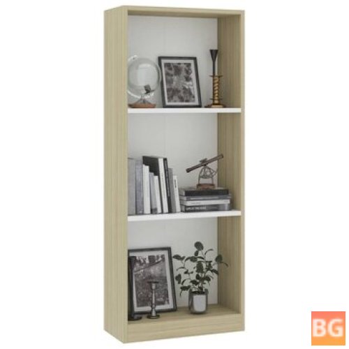 Book Cabinet - White and Sonoma Oak