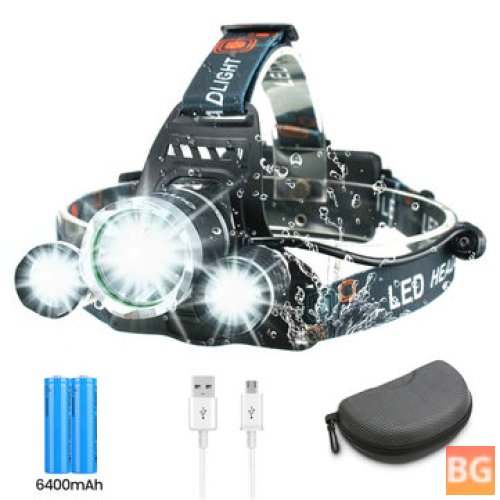 OUTERDO USB Rechargeable Headlamp - 6400mAh