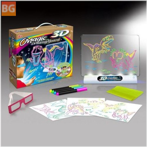 3D Magic Drawing Board Set with Pen Brush for Kids
