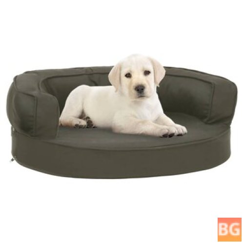 Dog Bed - ergonomic linen look 60x42 cm dark gray