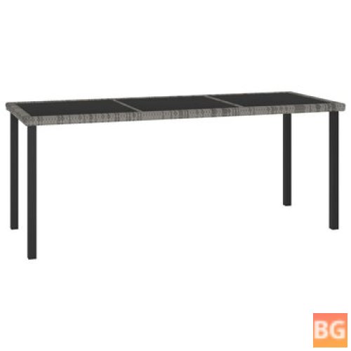 Gray Dining Table with Poly rattan Flooring